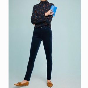 Anthro AG Stevie Mid Rise Velvet Skinny Jeans